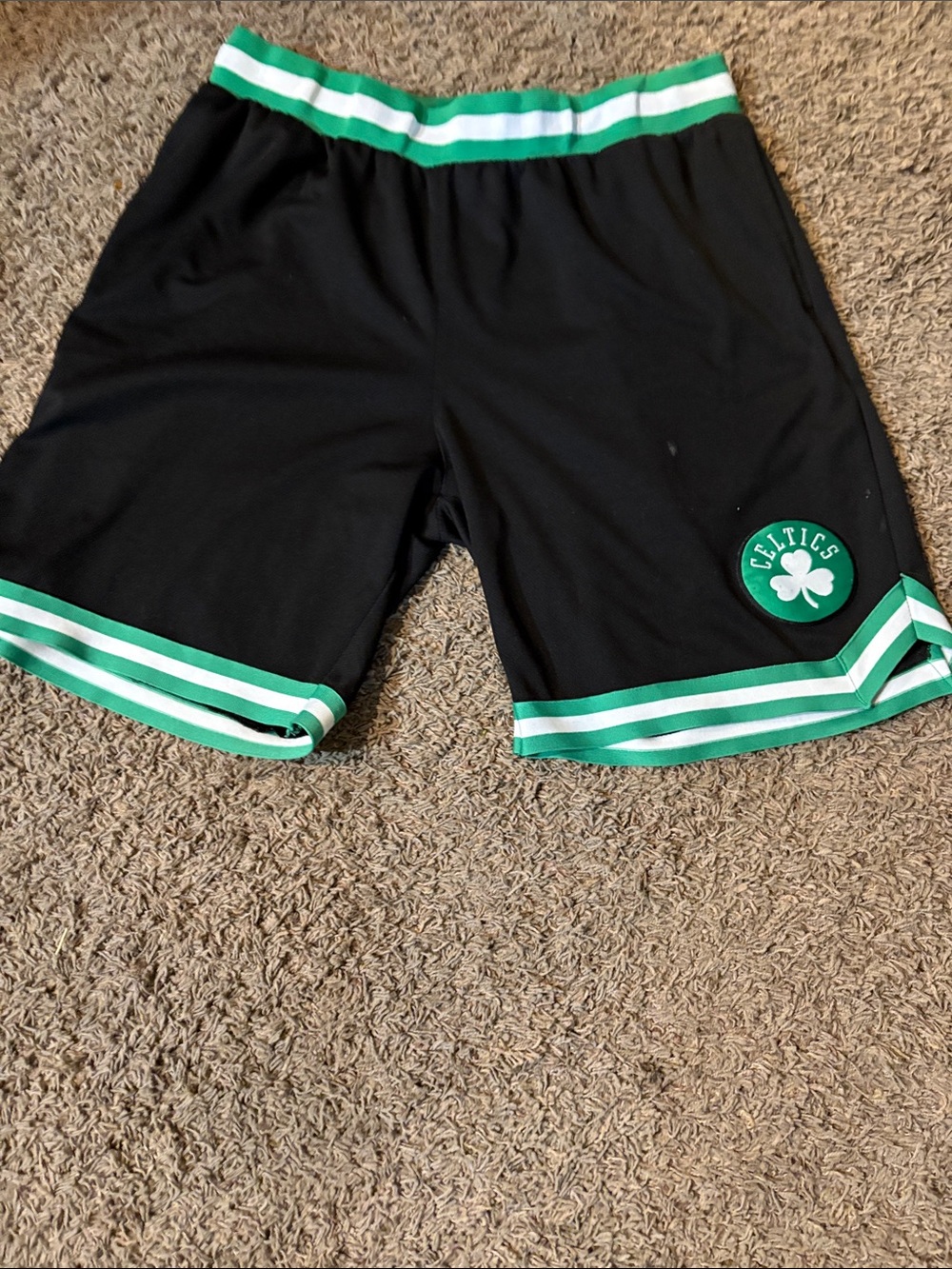 NBA Black Shorts with Green & White Trim
